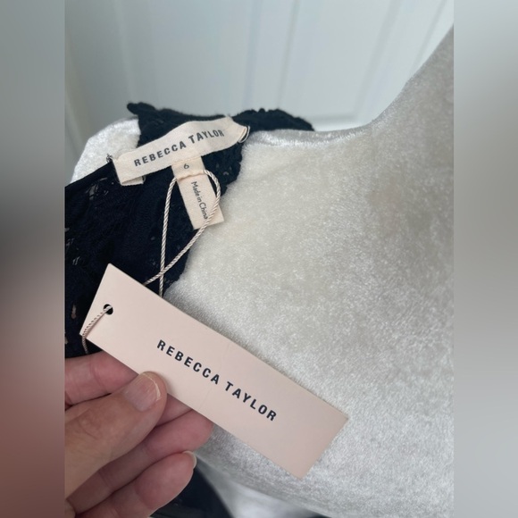 Rebecca Taylor Women's Sleeveless Tweed and Lace Dress Size 6 - Picture 4 of 13